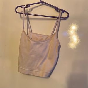 White Cropped Tank Top
